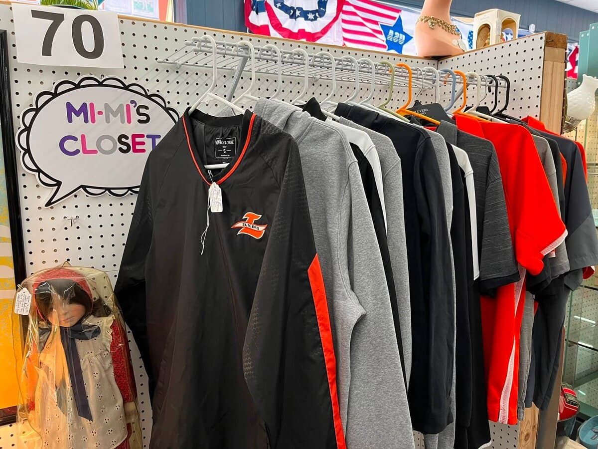 A vendor's apparel booth, “Mi-Mi's Closet,” on the sales floor
